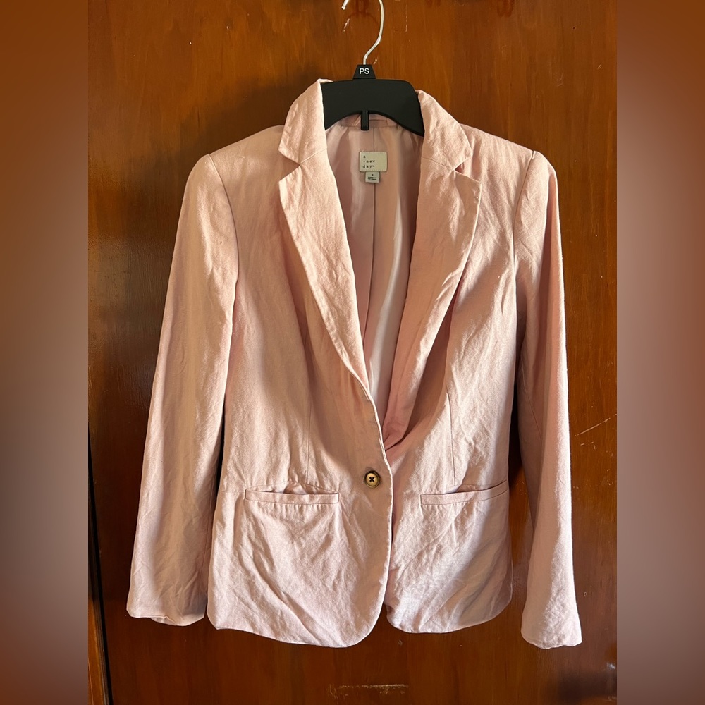Target - A New Day - Size 2 
Linen Blazer in Pastel Pink 
Rarely warn